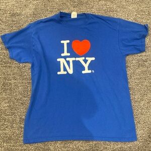 Blue unisex I love NY cotton T-shirt